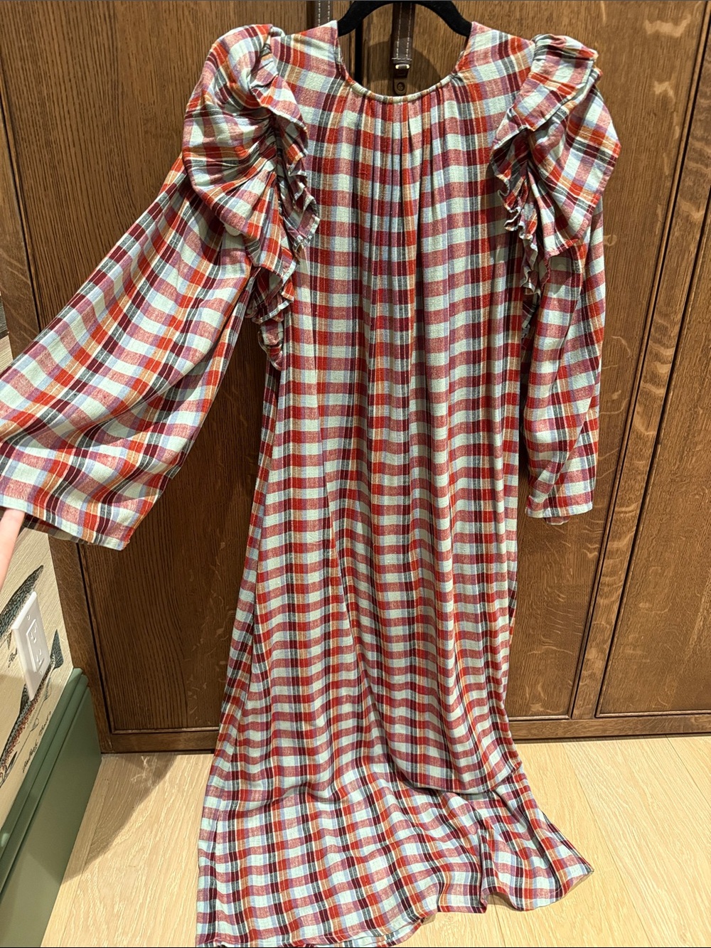 Plaid Long-Sleeve dress